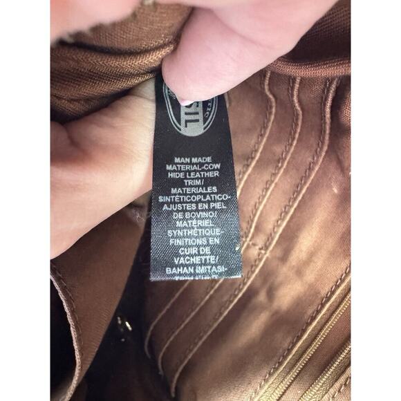 Fossil Multi Color Satchel Bag With Removable Shoulder Strap Double Zipper - Picture 12 of 13